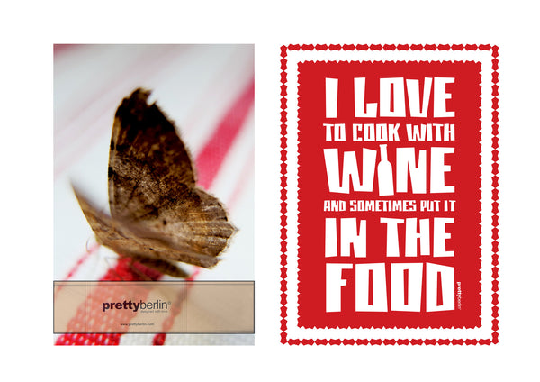 I Love To Cook With Wine - Geschirrtuch