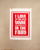 I Love To Cook With Wine - Geschirrtuch