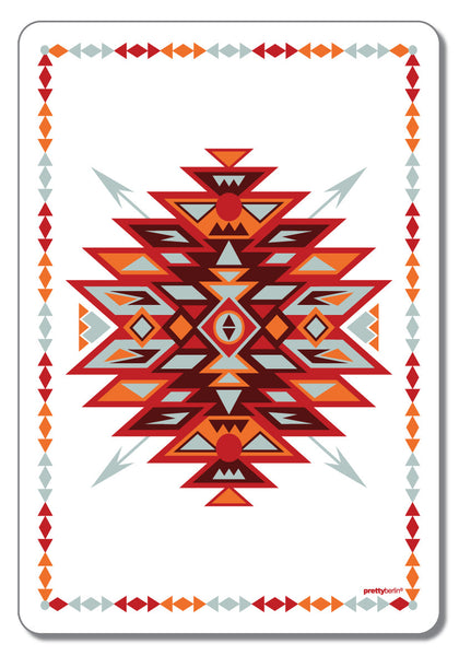 Aztec Print White - Magnet