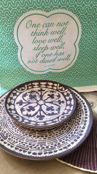 Dinner Napkins "Food Quotes" - Set of 4 Napkins (Stoffservietten)